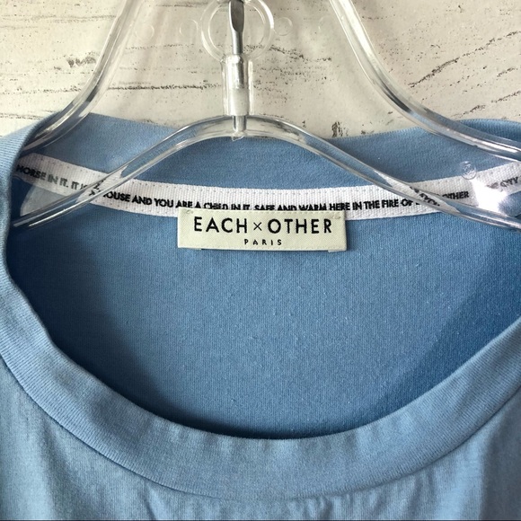 EACH X OTHER Baby Blue Asymmetrical Ruffle Tee - Picture 3 of 8